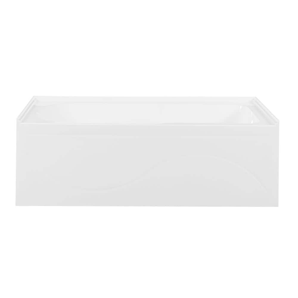 Aqua Eden Margaret 60 in. Acrylic Right-Hand Drain Rectangular Alcove Bathtub in White