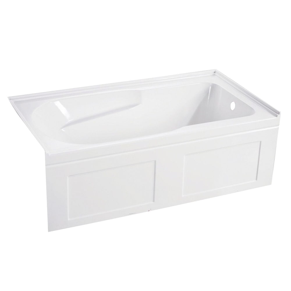 Modern 5 ft. Acrylic Right-Hand Drain Rectangular Alcove Bathtub in White