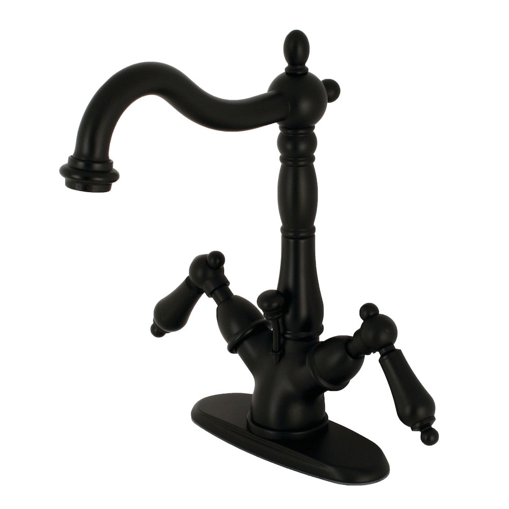 Heritage Single Hole 2-Handle Bathroom Faucet in Matte Black
