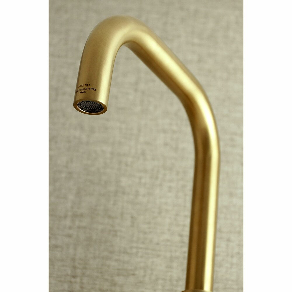 Austin Adjustable Center 2-Handle Wall-Mount Standard Kitchen Faucet in Satin Brass