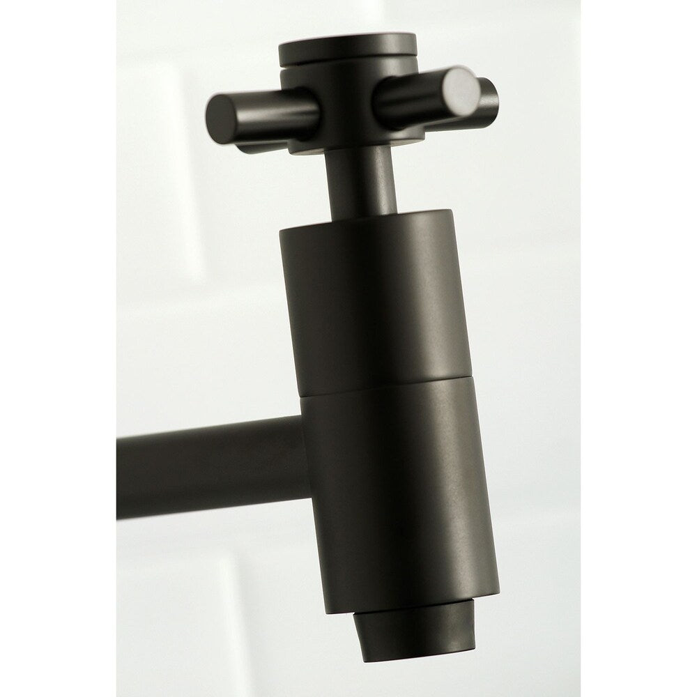 Concord Wall-Mounted Pot Filler Cross Handle in Matte Black