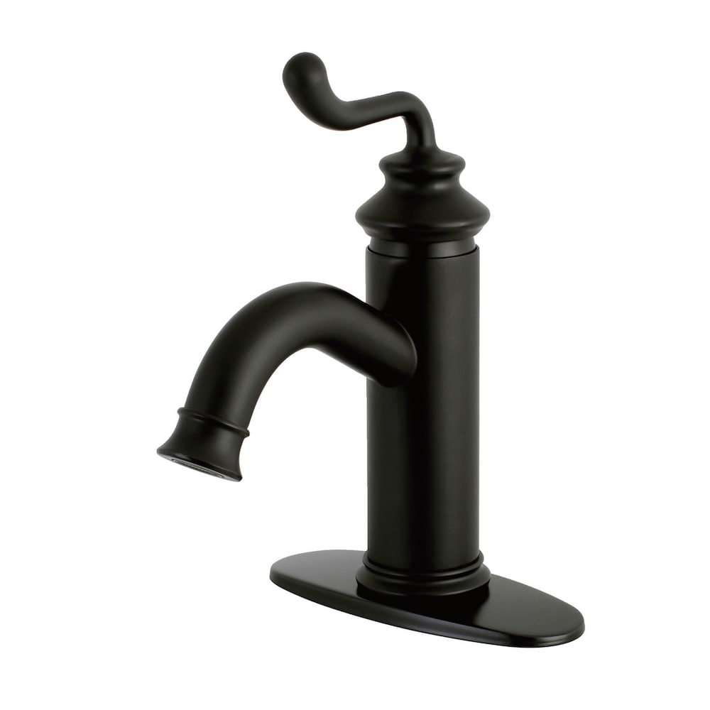 Robinet de salle de bain moderne à poignée unique de 4 po en noir mat