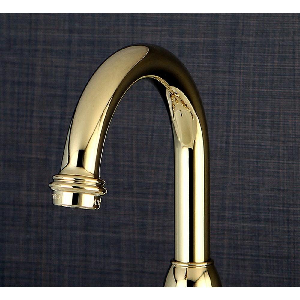 8 in. Widespread 2-Handle High-Arc Bridge Bathroom Faucet in Polished Brass