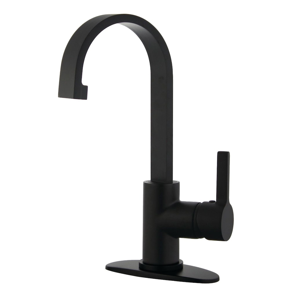 Modern 4 in. Centerset Single-Handle High-Arc Bathroom Faucet in Matte Black