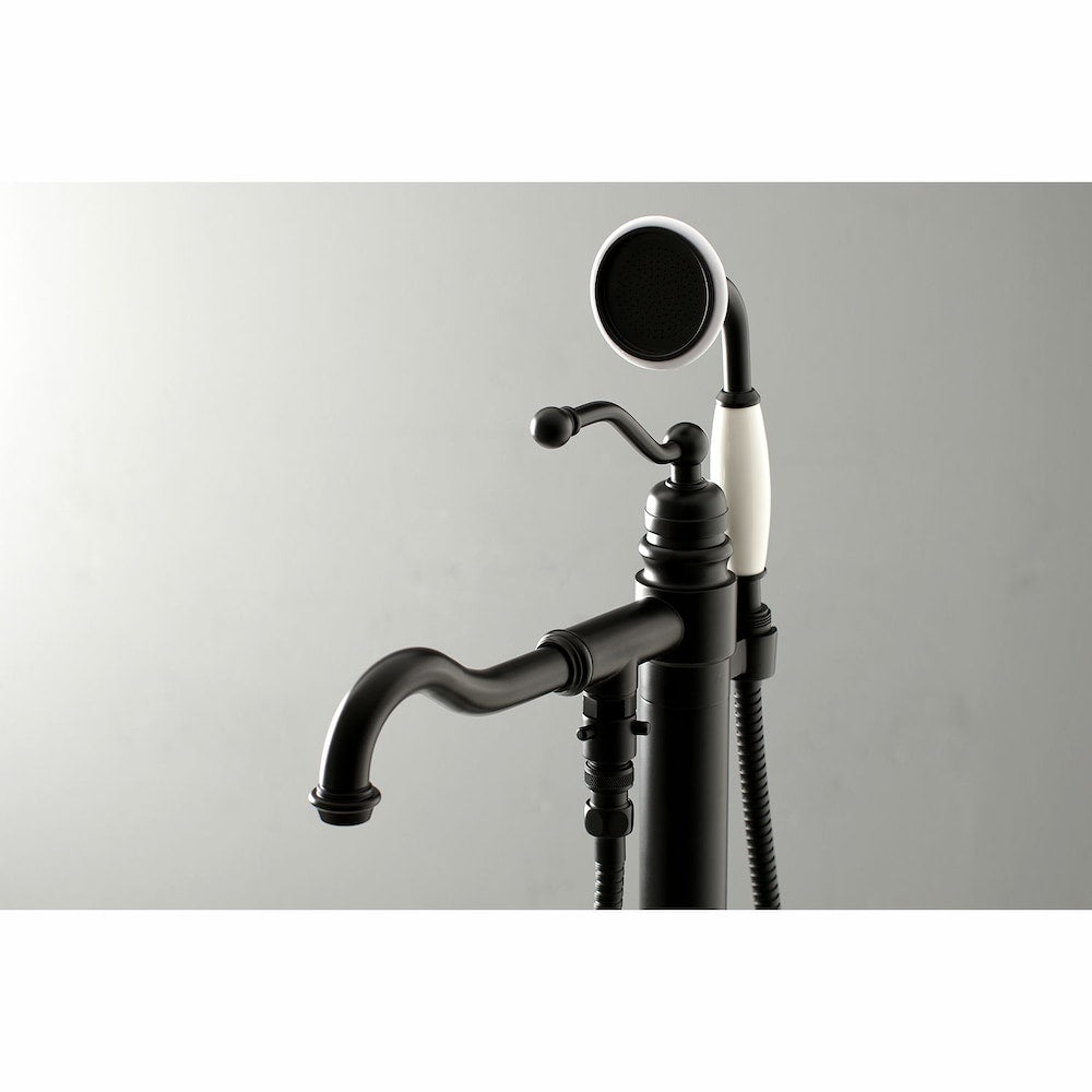 Robinet de baignoire à poignée unique avec douchette à main en noir mat