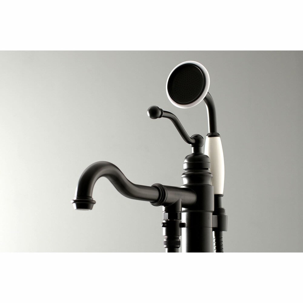Robinet de baignoire à poignée unique avec douchette à main en noir mat