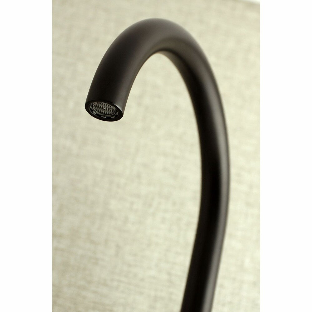 Adjustable Center 2-Handle Wall-Mount Standard Kitchen Faucet in Matte Black