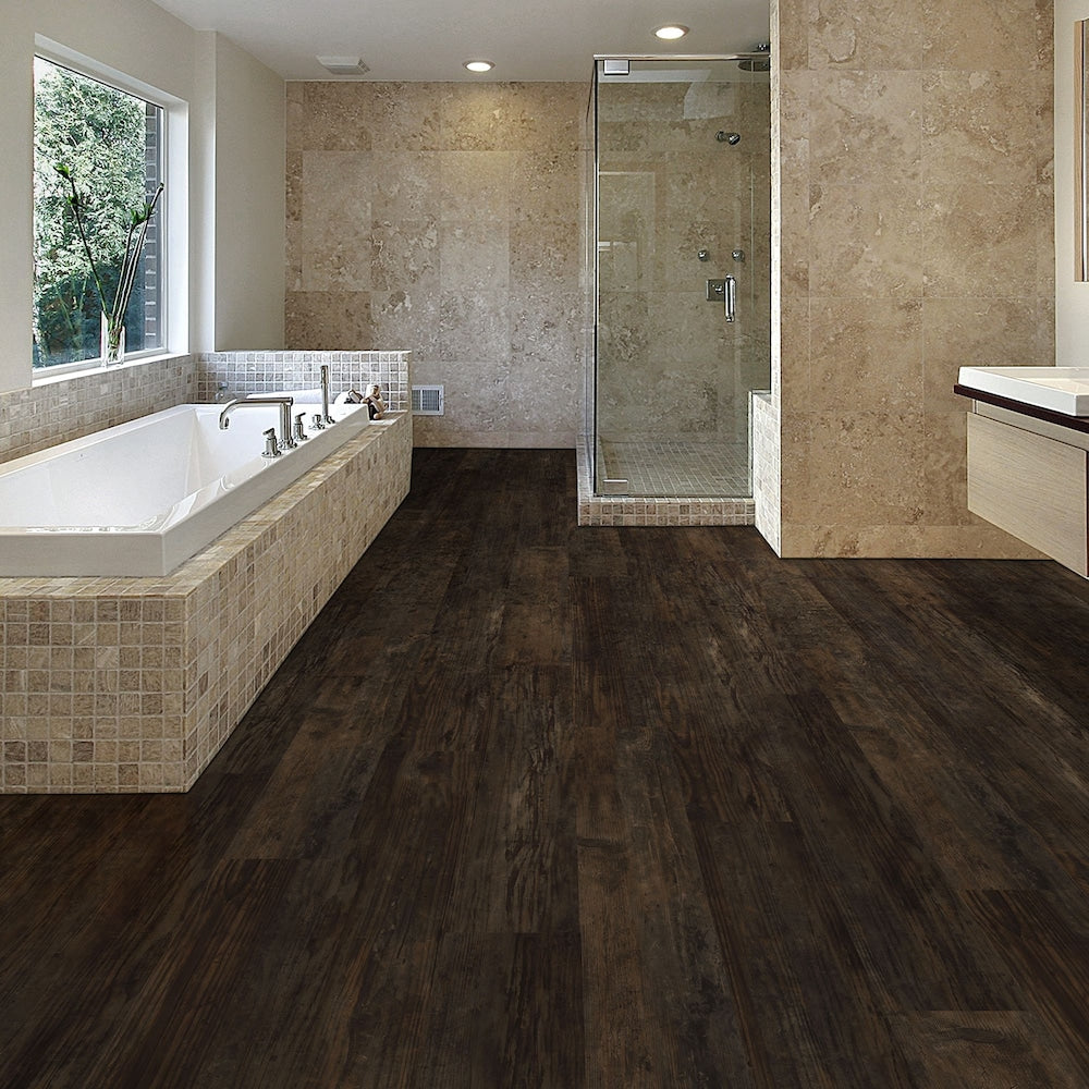 Plancher de vinyle de luxe imperméable à encliquetage Shadow Creek de 7 mm x 8,7 po de largeur x 47,6 po de longueur, 22 MIL (20,06 pi2/caisse)