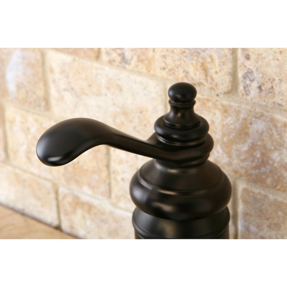 Robinet de salle de bain traditionnel à poignée unique et à trou unique en bronze huilé