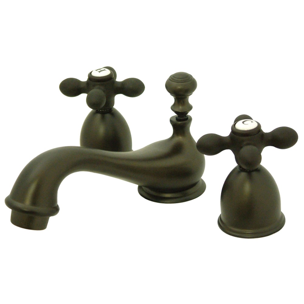 Robinet de salle de bain à arc bas et à 2 poignées de 4 po en bronze huilé