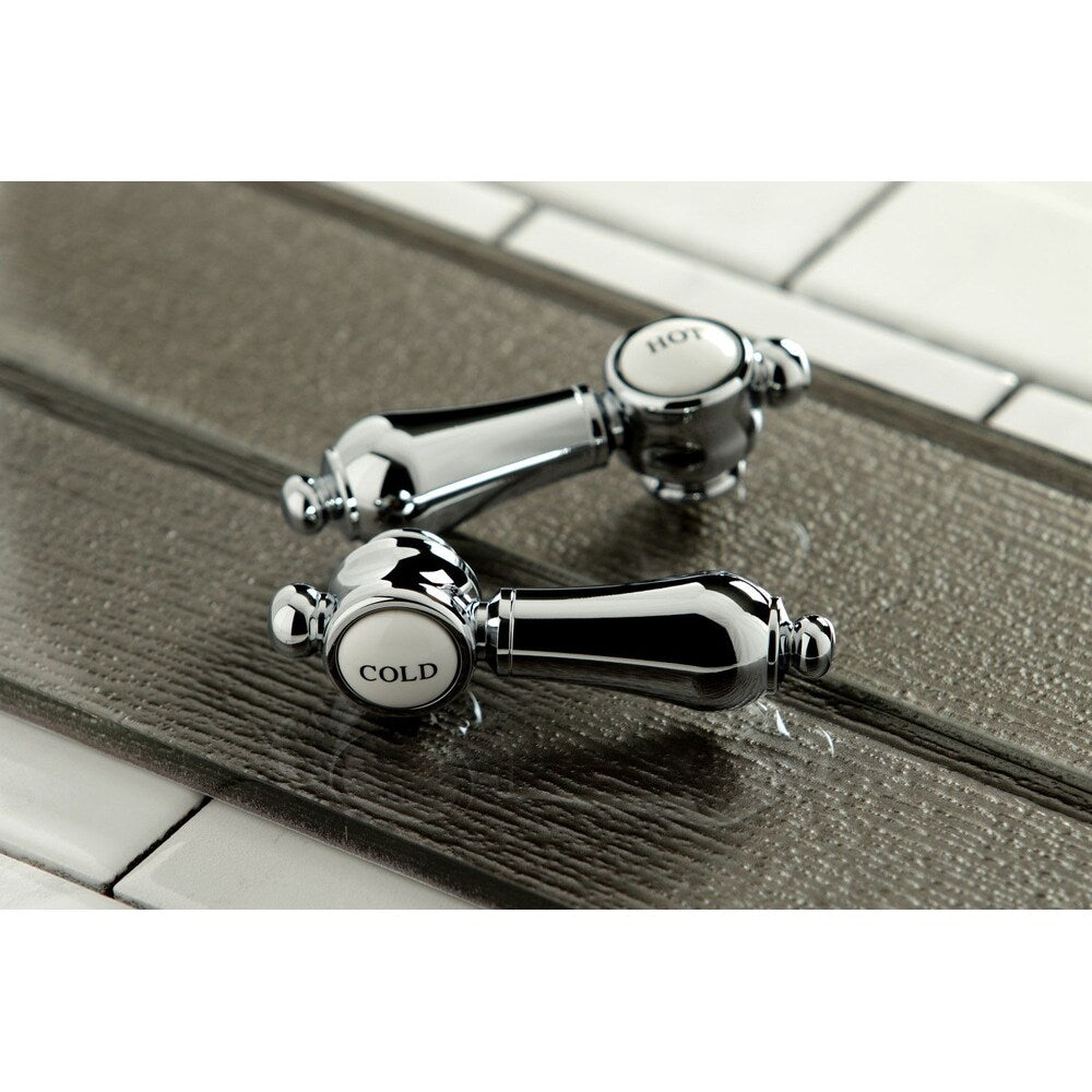 Robinet de salle de bain à arc élevé à 2 poignées et à ensemble central de 4 po en chrome poli