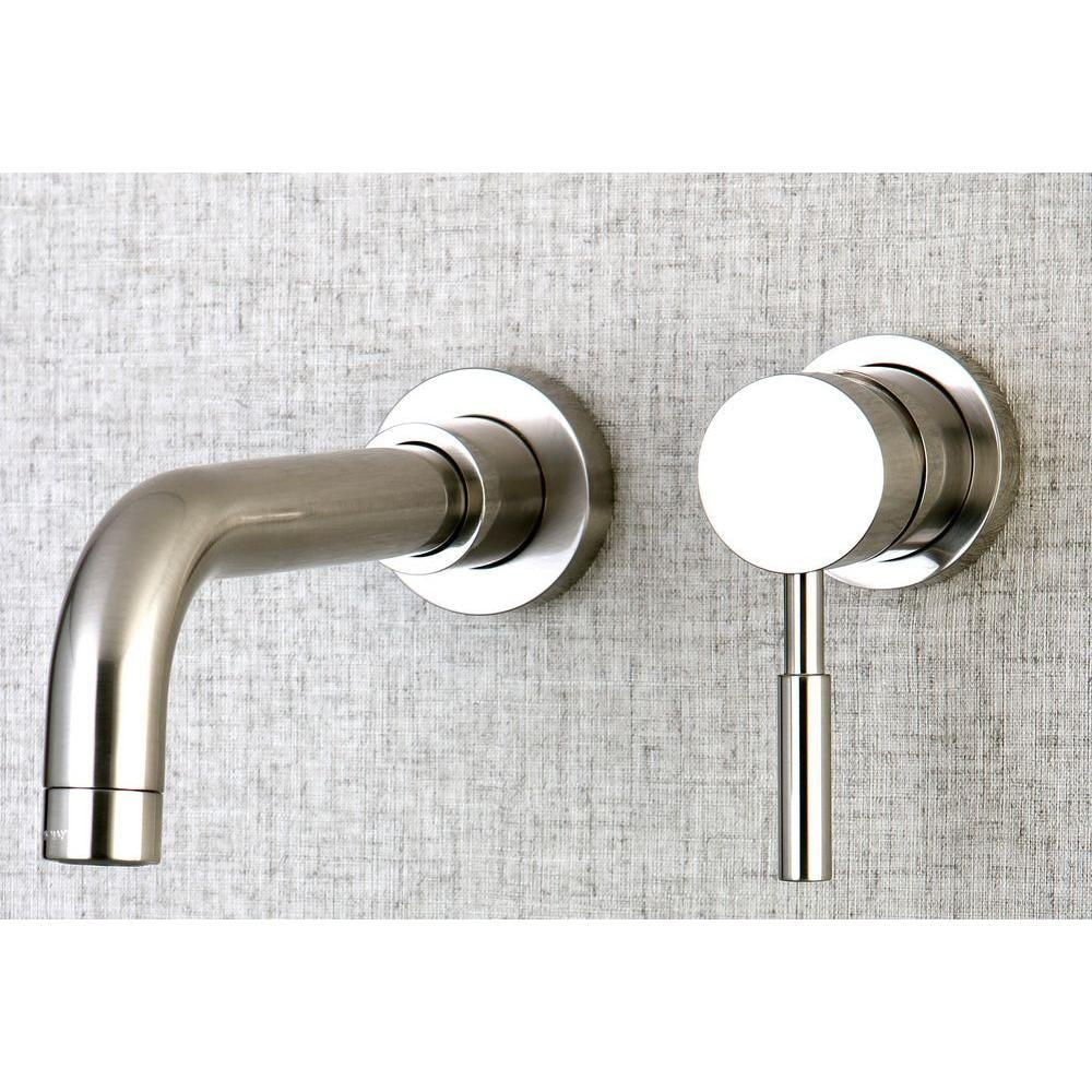 Single-Handle Wall Mount Bathroom Faucet in Satin Nickel