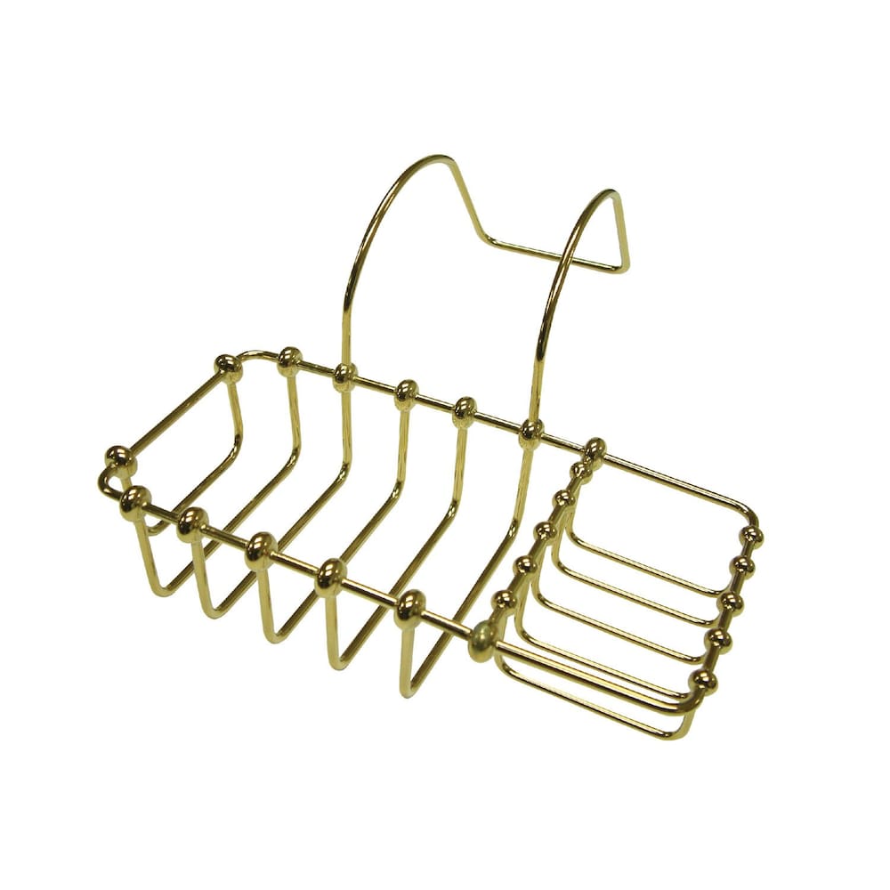 Soap and Sponge Claw Foot Bathtub Caddy in Polished Brass