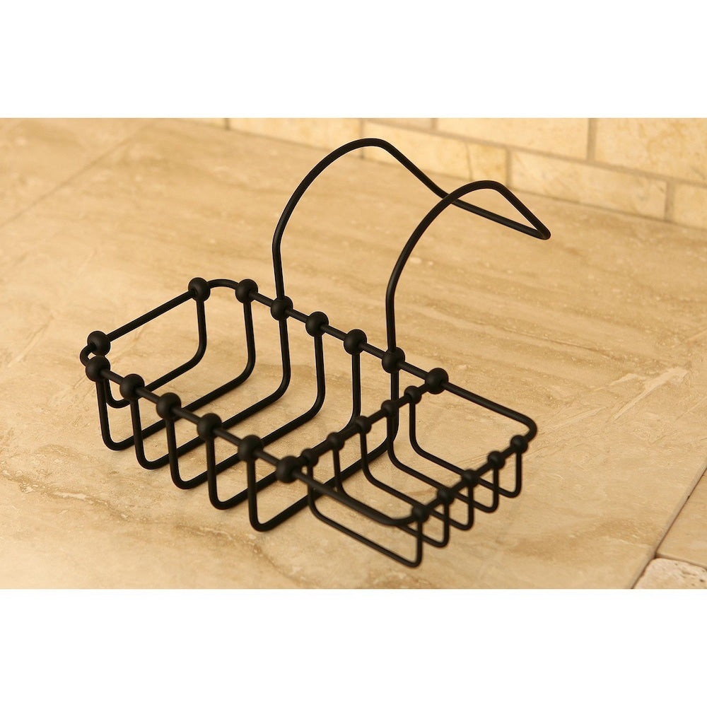 Porte-savon et éponge sur pieds pour baignoire en bronze huilé