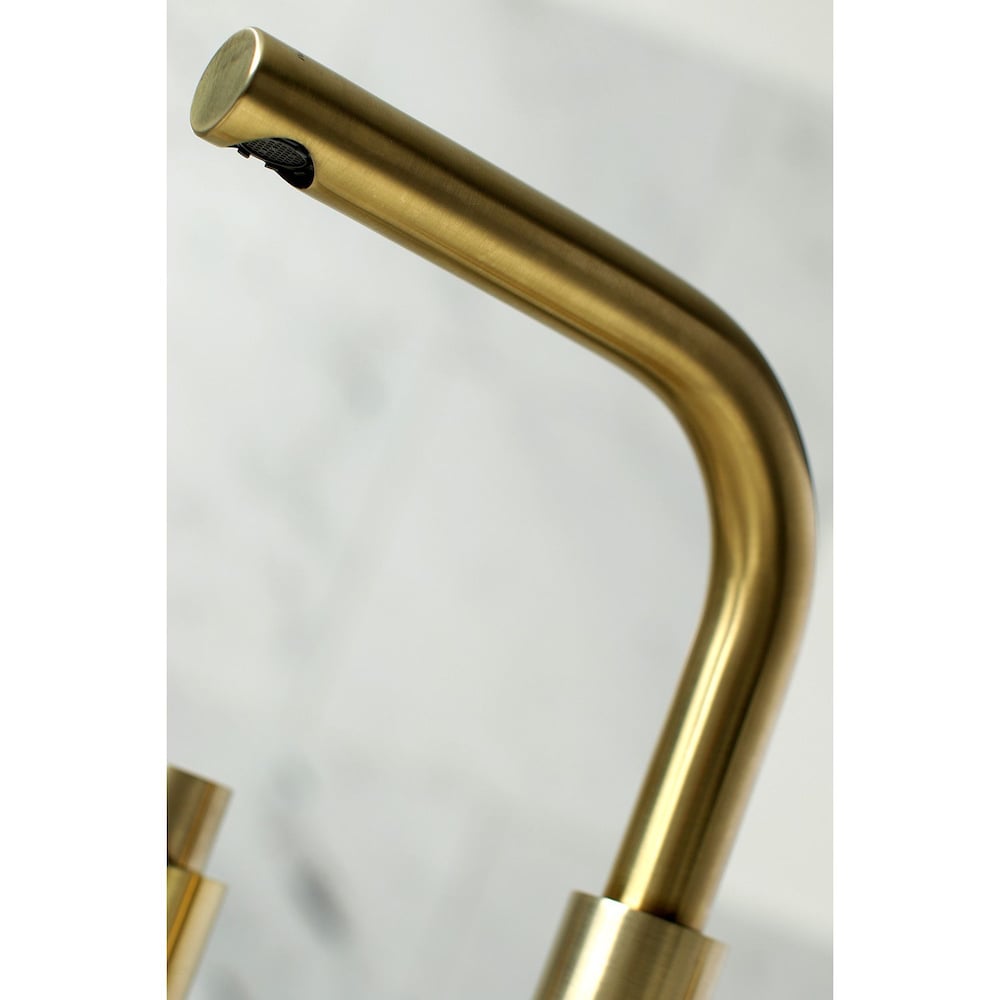 Emilia 8 in. Widespread 2-Handle High-Arc Bathroom Faucet in Satin Brass