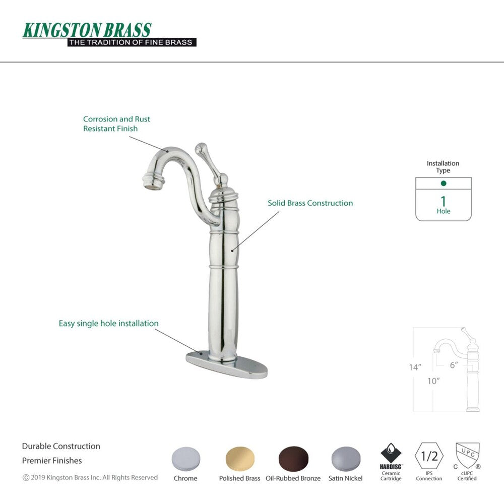 Victorian Single Hole Single-Handle High-Arc Vessel Bathroom Faucet in Oil Rubbed Bronze