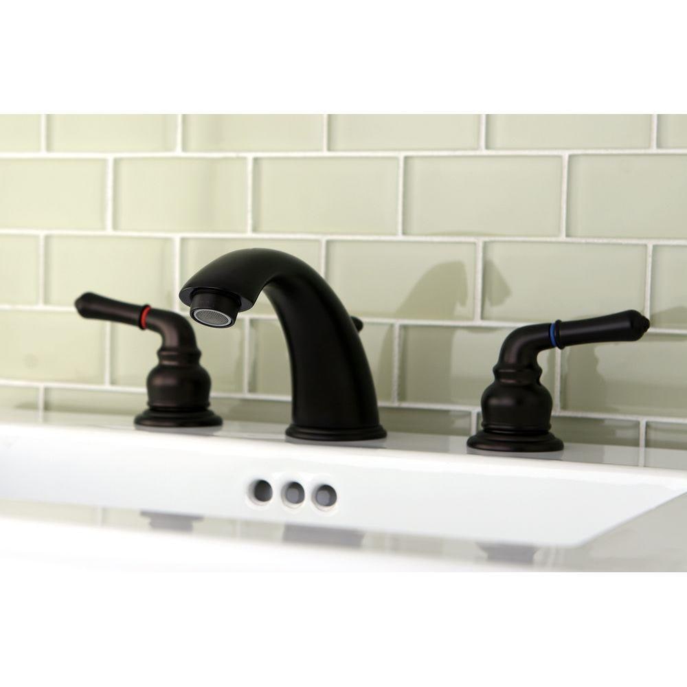 8 in. Widespread 2-Handle Mid-Arc Bathroom Faucet in Oil Rubbed Bronze