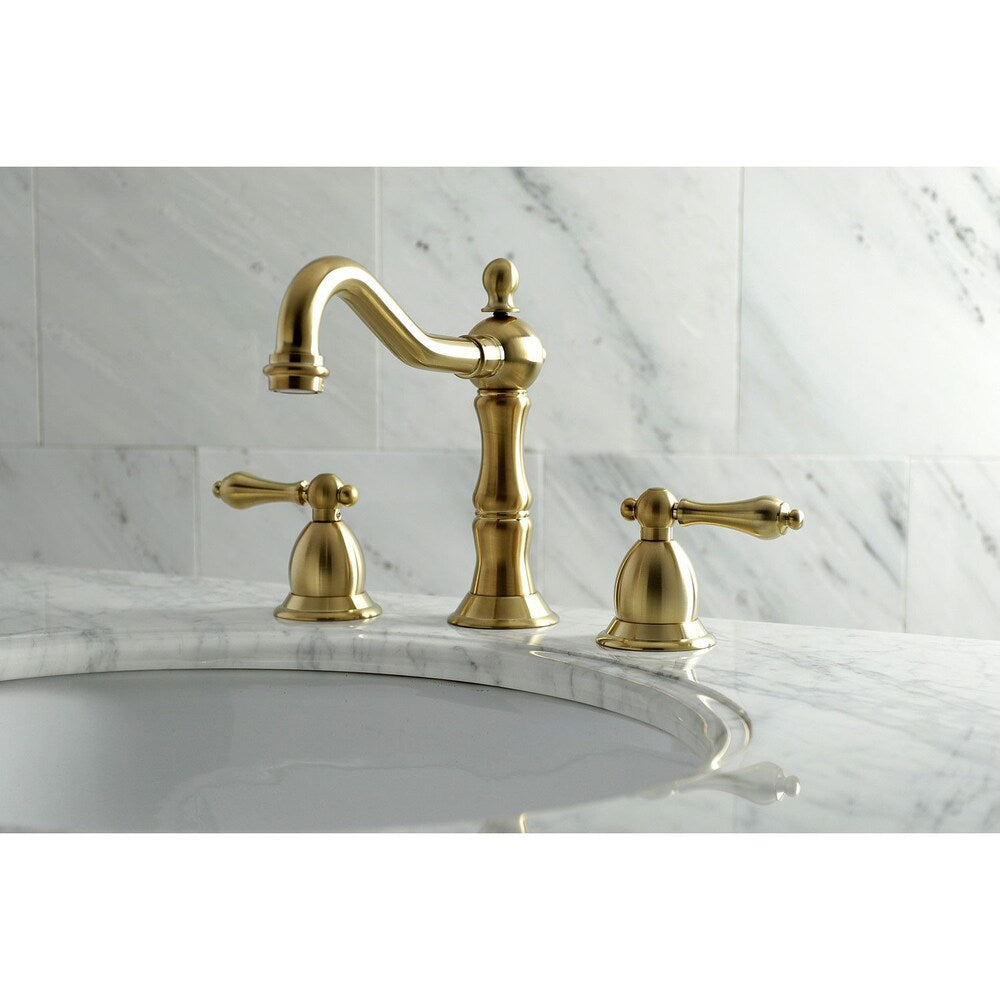 Robinet de salle de bain à 2 poignées de 8 po de style victorien en laiton satiné