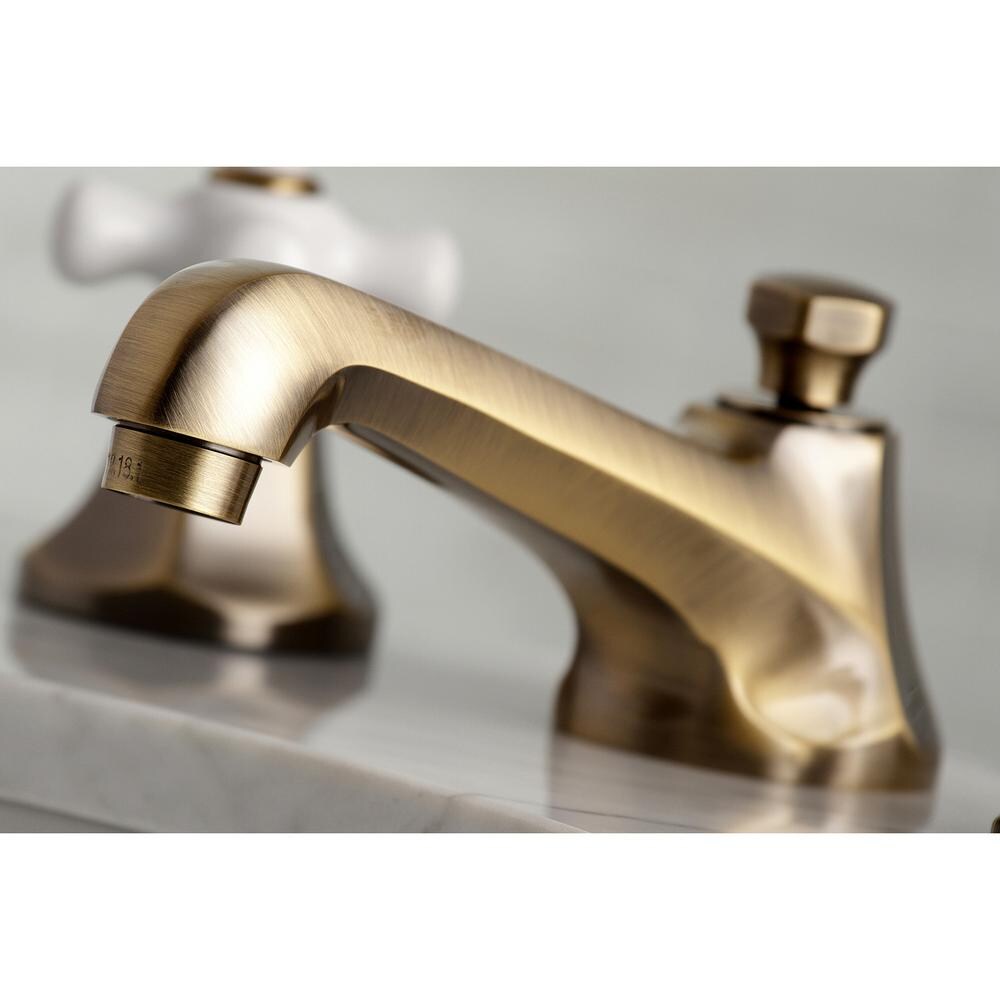 Robinet de salle de bain à 2 poignées et à large entraxe de 8 po Metropolitan en laiton vintage