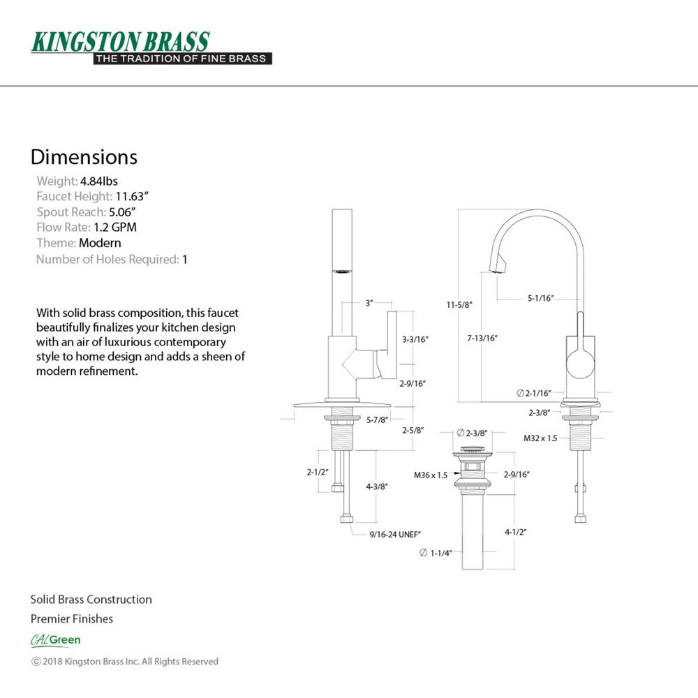 Modern Single Hole Single-Handle High-Arc Bathroom Faucet in Oil Rubbed Bronze