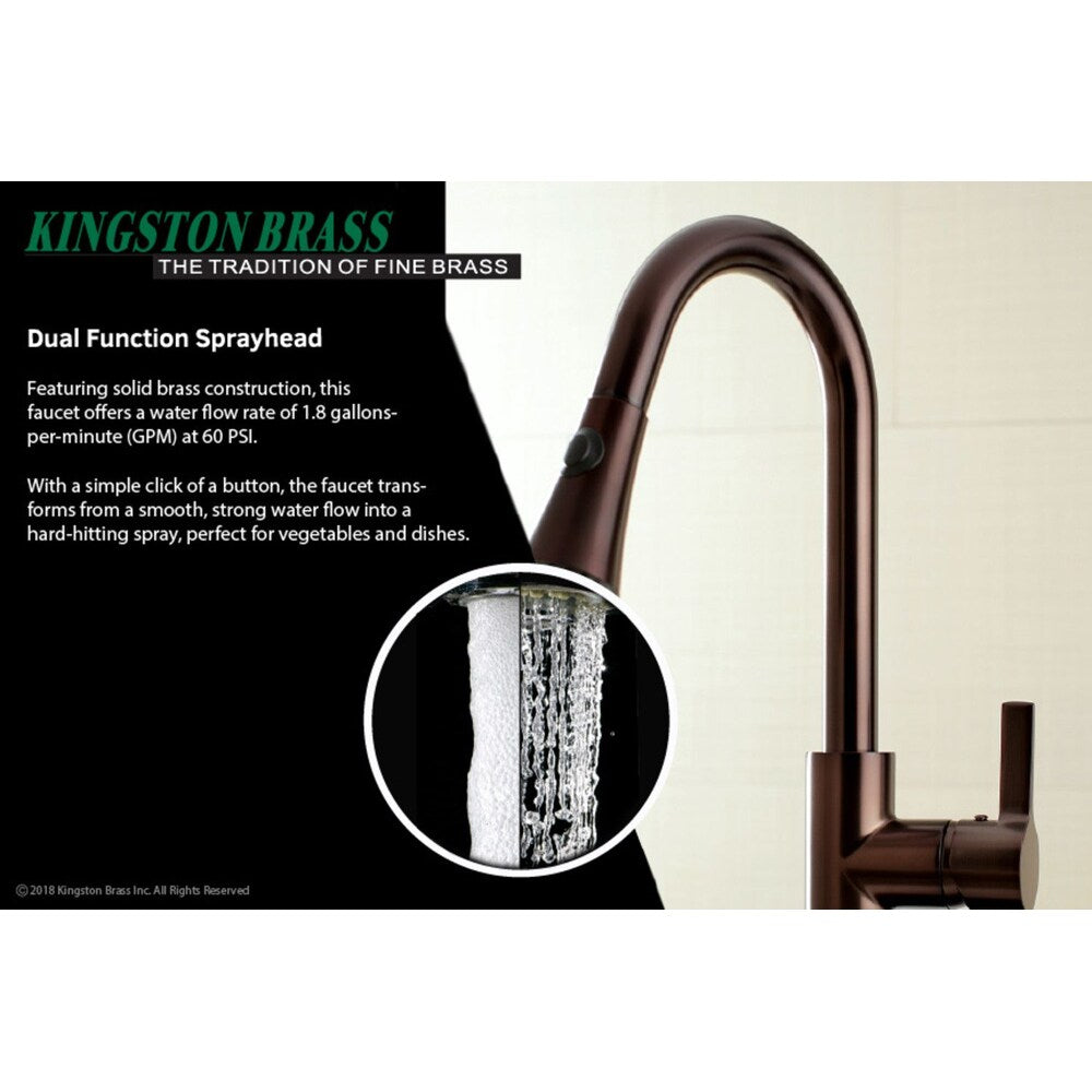 Modern Single-Handle Pull-Down Sprayer Kitchen Faucet in Oil Rubbed Bronze