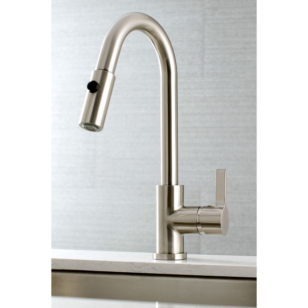 Single-Handle Pull-Down Sprayer Kitchen Faucet in Satin Nickel