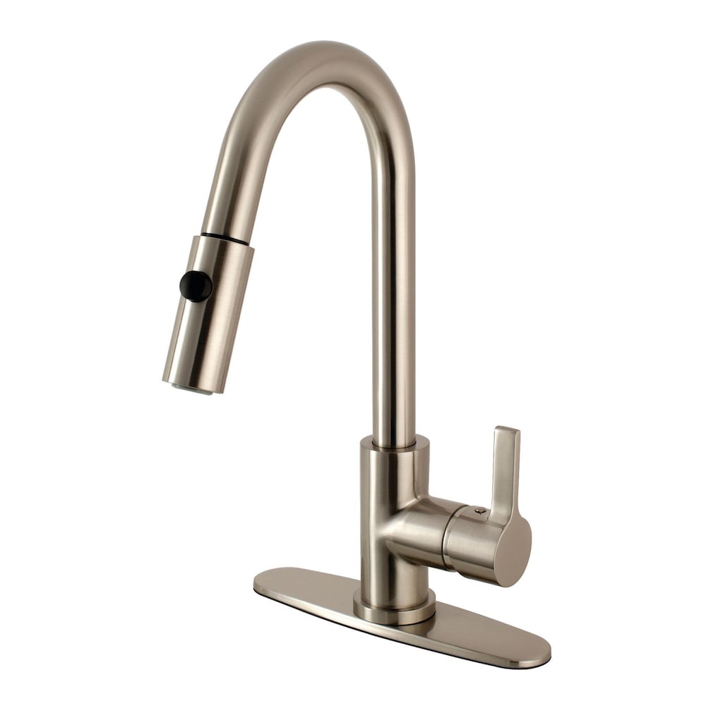 Single-Handle Pull-Down Sprayer Kitchen Faucet in Satin Nickel