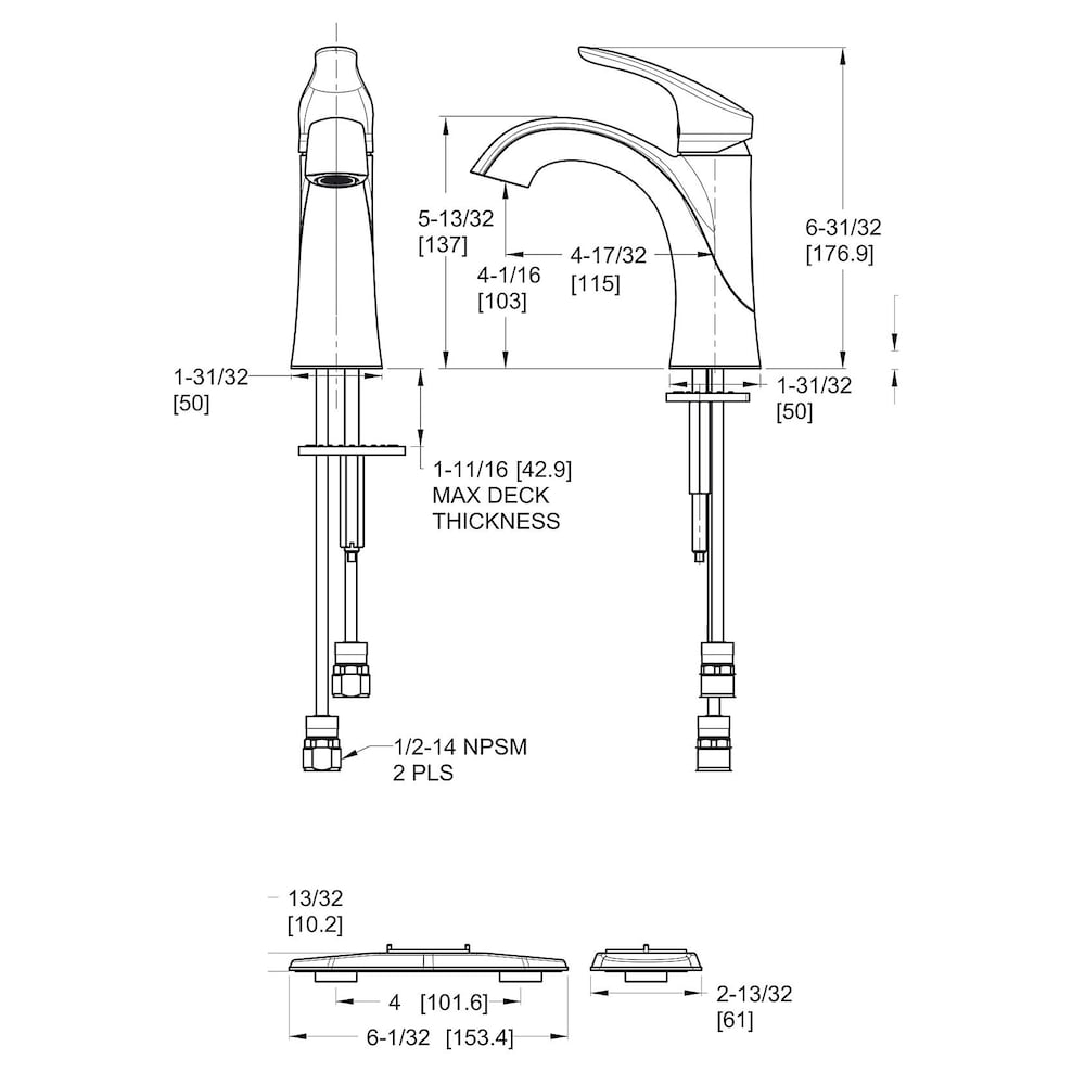 Weller Single Handle 1 or 3 Hole Polished Chrome Bathroom Sink Faucet/Tap