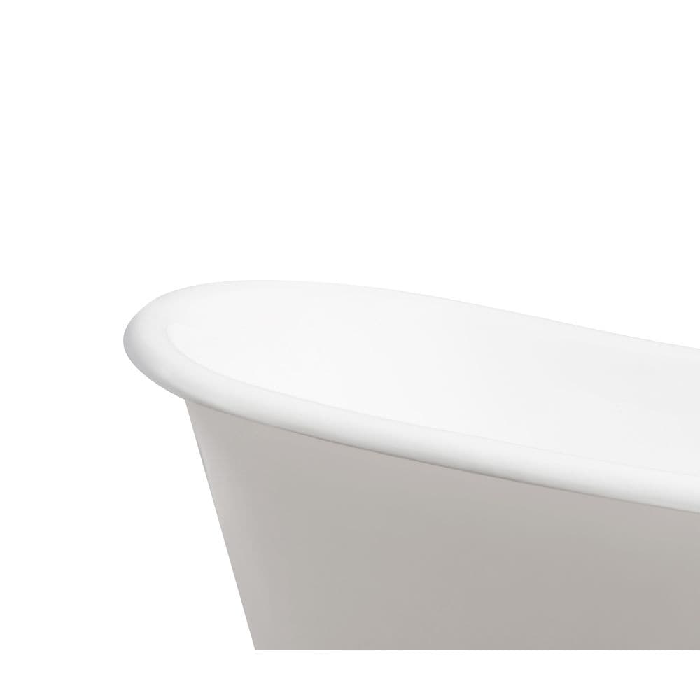 72" Cast Iron R5020CH-GLD Soaking Clawfoot Tub and Tray with External Drain
