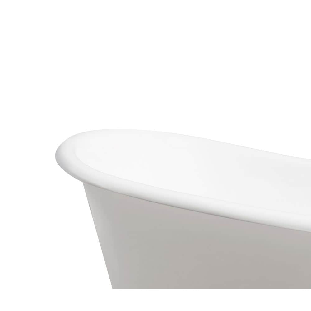 72" Cast Iron R5020GLD-CH Soaking Clawfoot Tub and Tray with External Drain