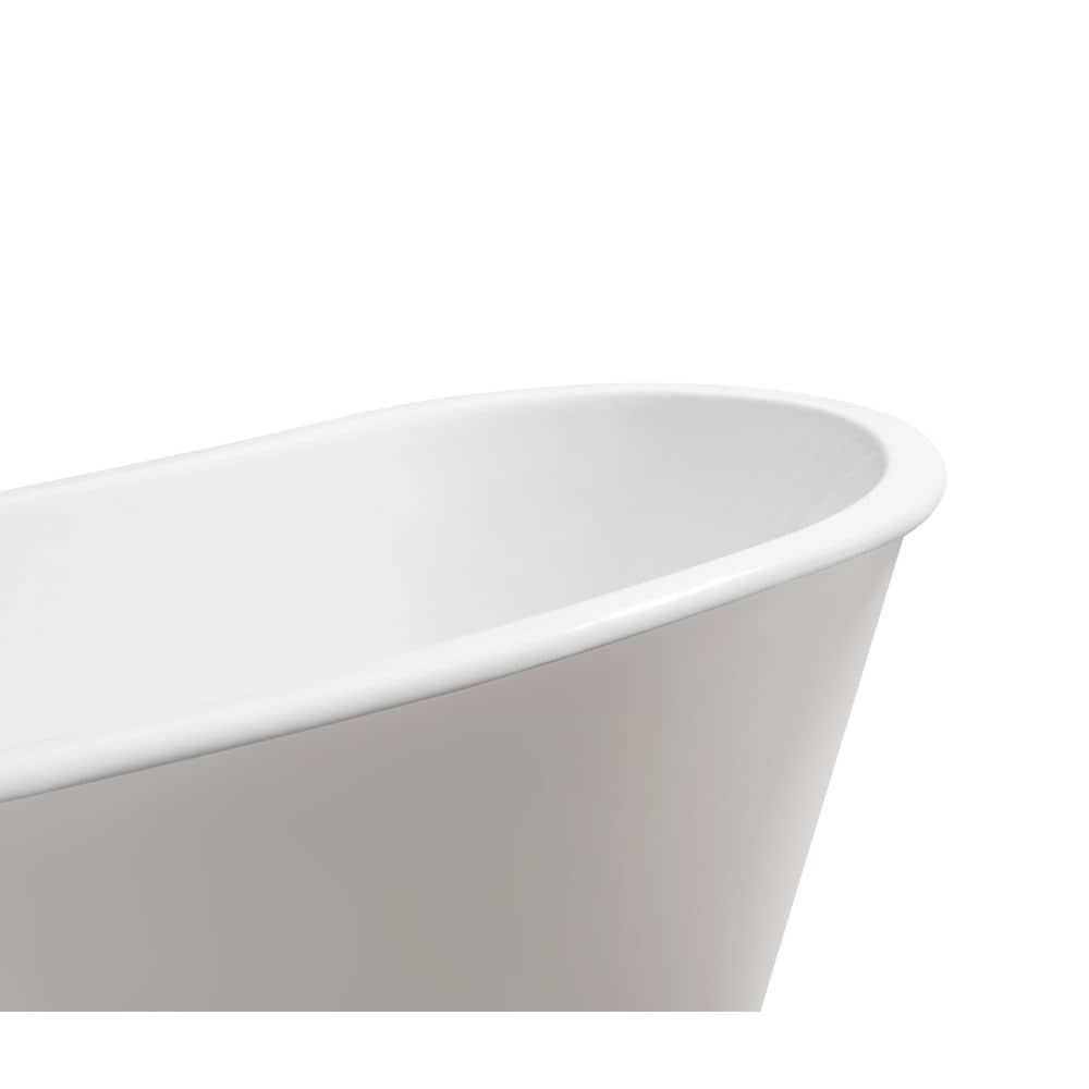 67" Cast Iron R5042GLD Soaking Freestanding Tub and Tray with External Drain