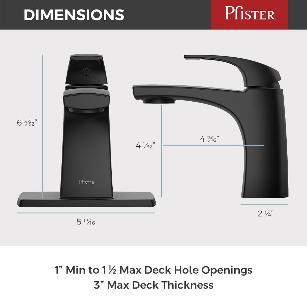 Karci Single Handle 1 or 3 Hole Matte Black Bathroom Sink Faucet/Tap