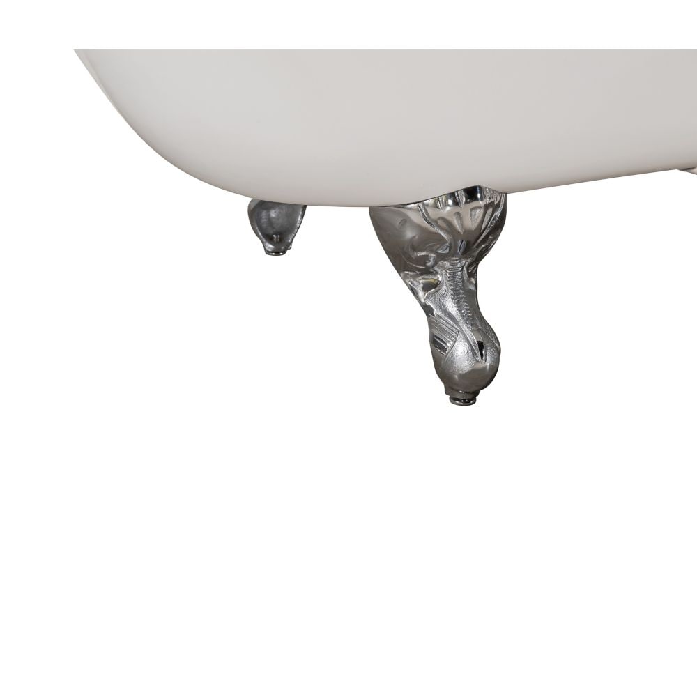 Baignoire sur pieds en fonte de 48 po R5101CH-CH et plateau avec drain externe