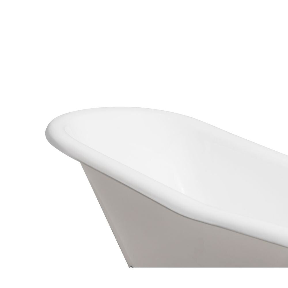 66" Cast Iron R5281CH-GLD Soaking Clawfoot Tub and Tray with External Drain