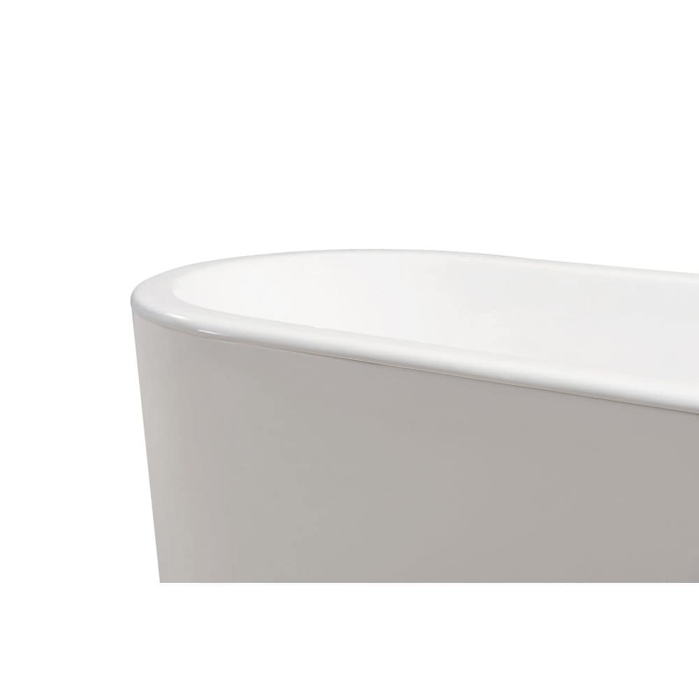 67" Cast Iron R-5400-67CIFSWH-FM Soaking Freestanding Tub and Tray with Internal Drain