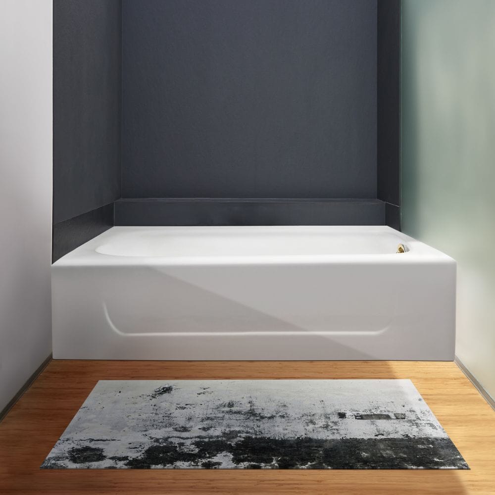 Streamline 60 inch Cast Iron R5480GLD Soaking Alcove Tub and Tray with Drain