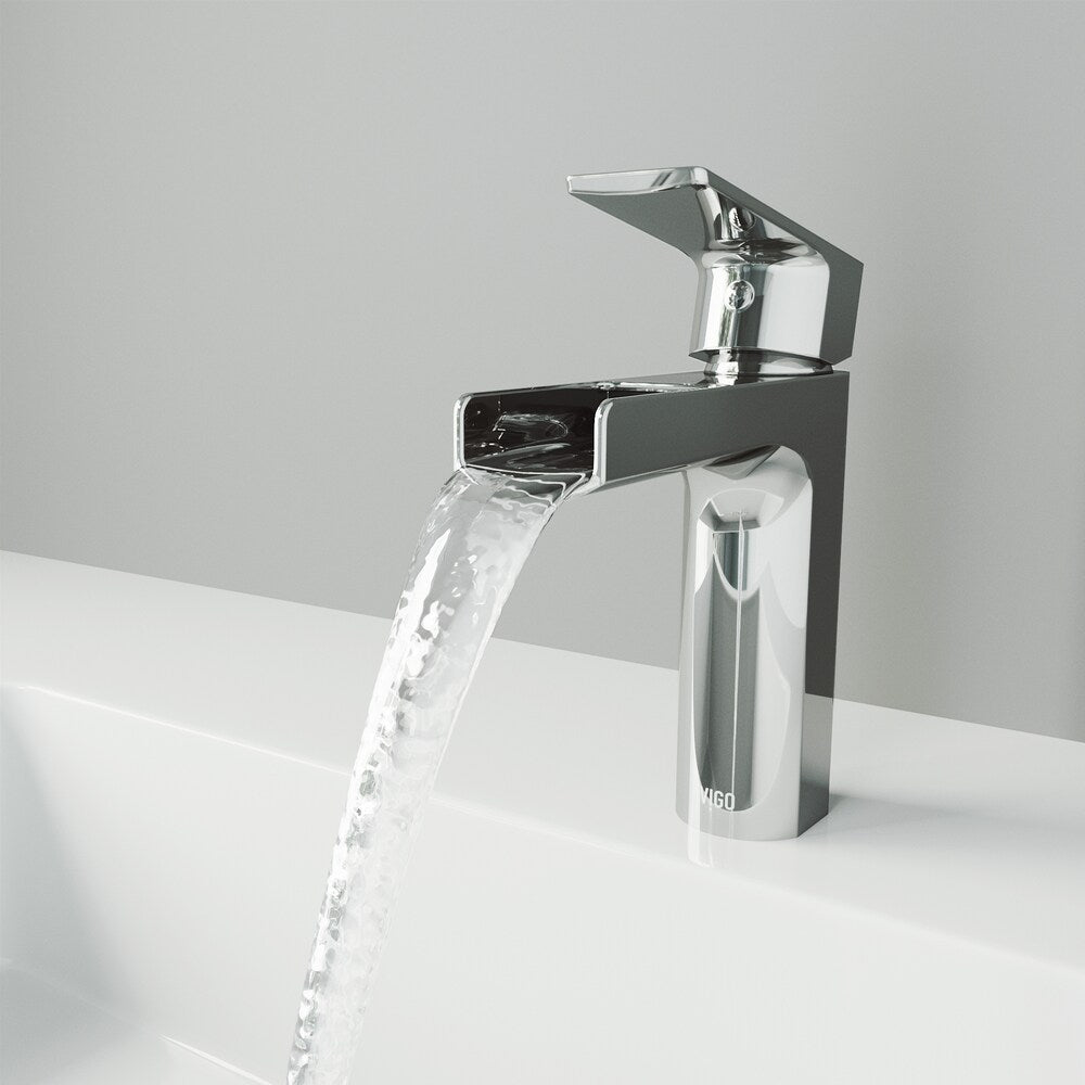Ileana Single Hole Single-Handle Waterfall Bathroom Faucet in Chrome