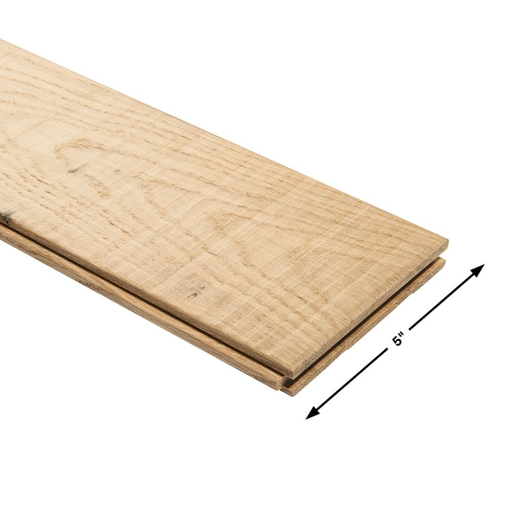 Plancher, bois franc massif, 3/4 po x 5 po x longueur variable, Chêne français Point Reyes (904,16 pi2/palette)