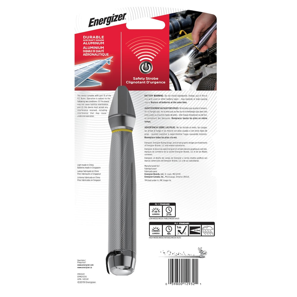 Lampe de poche Energizer Vision HD Performance en métal avec mise au point numérique