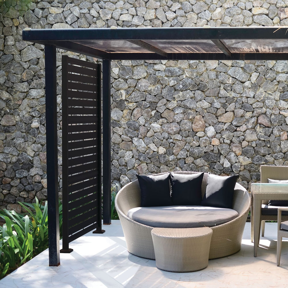 2 ft. X 4 ft. BOARDWALK Design Polypropylen Decorative Panel in Black