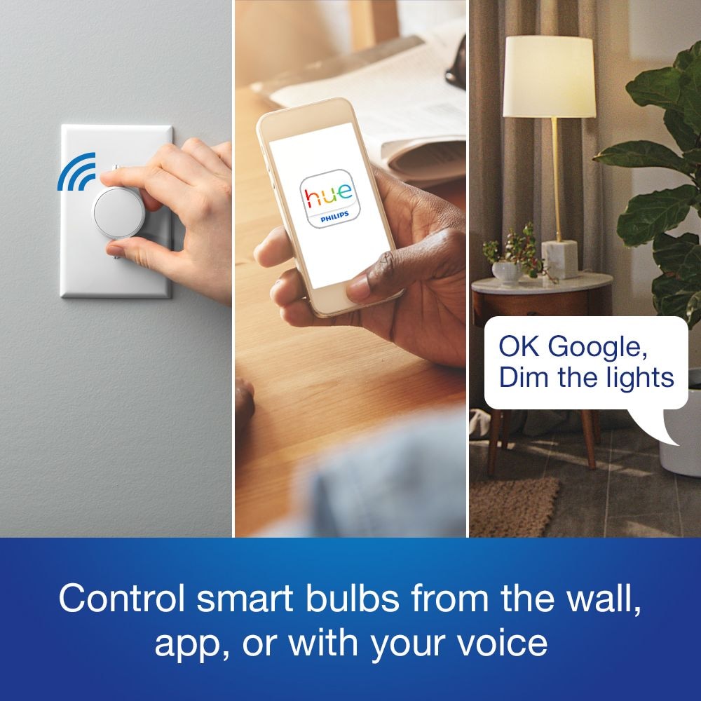 Interrupteur variateur d'intensité Aurora Smart Bulb pour ampoules intelligentes Philips Hue en blanc