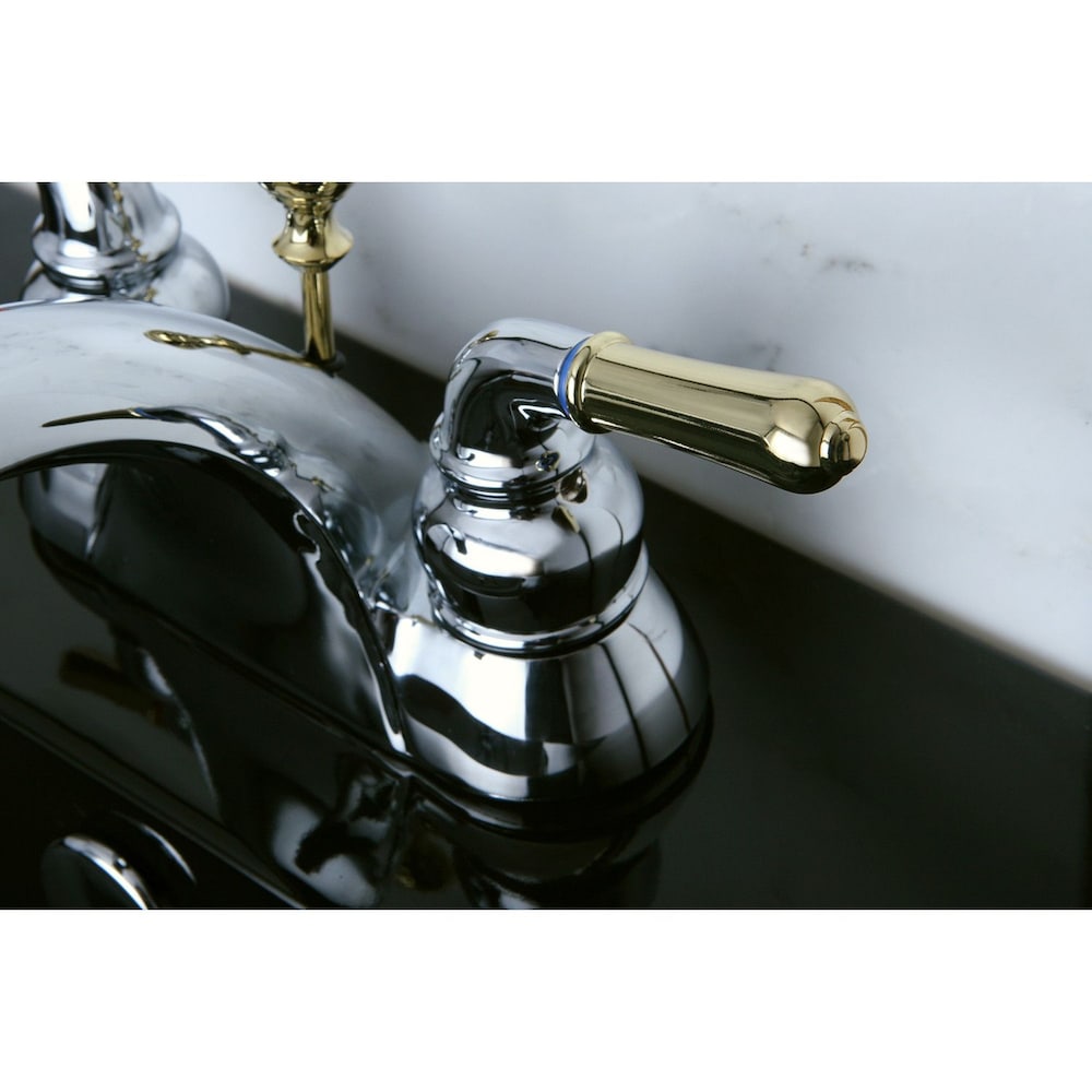 Robinet de salle de bain à 2 poignées central de 4 po en chrome et laiton poli