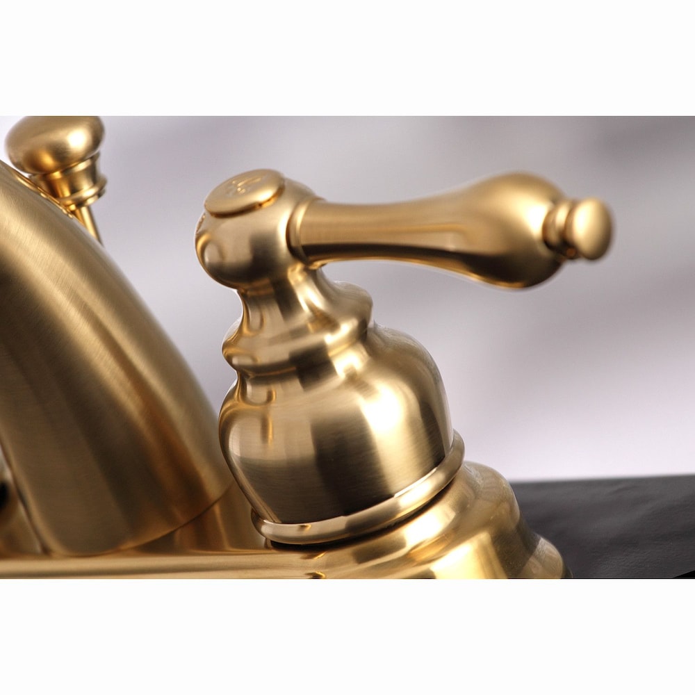 Robinet de salle de bain à 2 poignées central de 4 po en laiton satiné