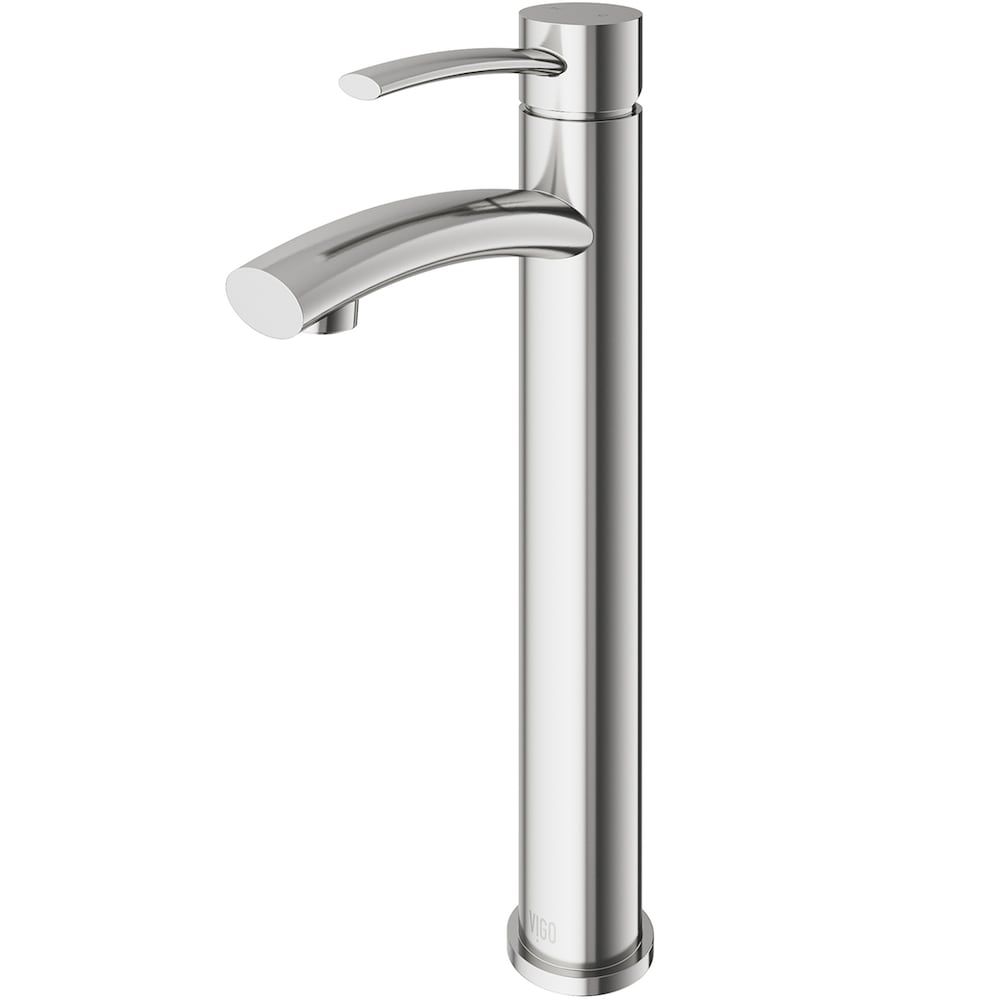 Robinet de salle de bain à poignée unique et trou unique Milo en nickel brossé