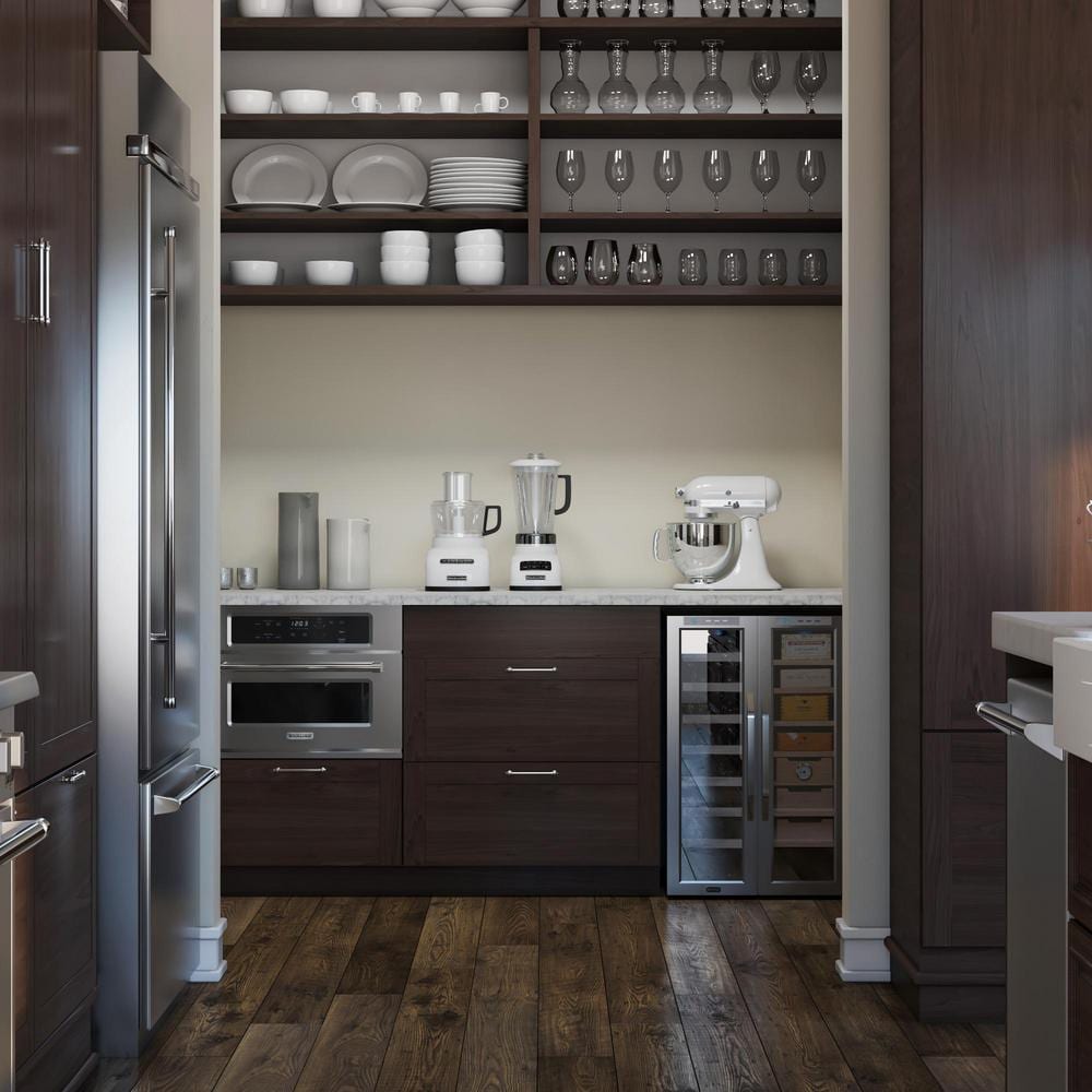 Edson 2.75-inch W x 96-inch H x 0.5-inch D Crown Moulding for Shaker Style Assembled Kitchen Cabinet in Dusk Cocoa Brown (SCRM96P)