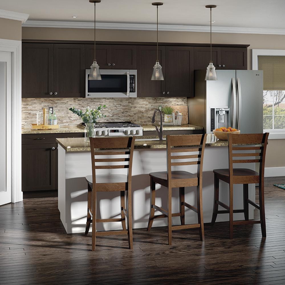 Edson 2.75-inch W x 96-inch H x 0.5-inch D Crown Moulding for Shaker Style Assembled Kitchen Cabinet in Dusk Cocoa Brown (SCRM96P)