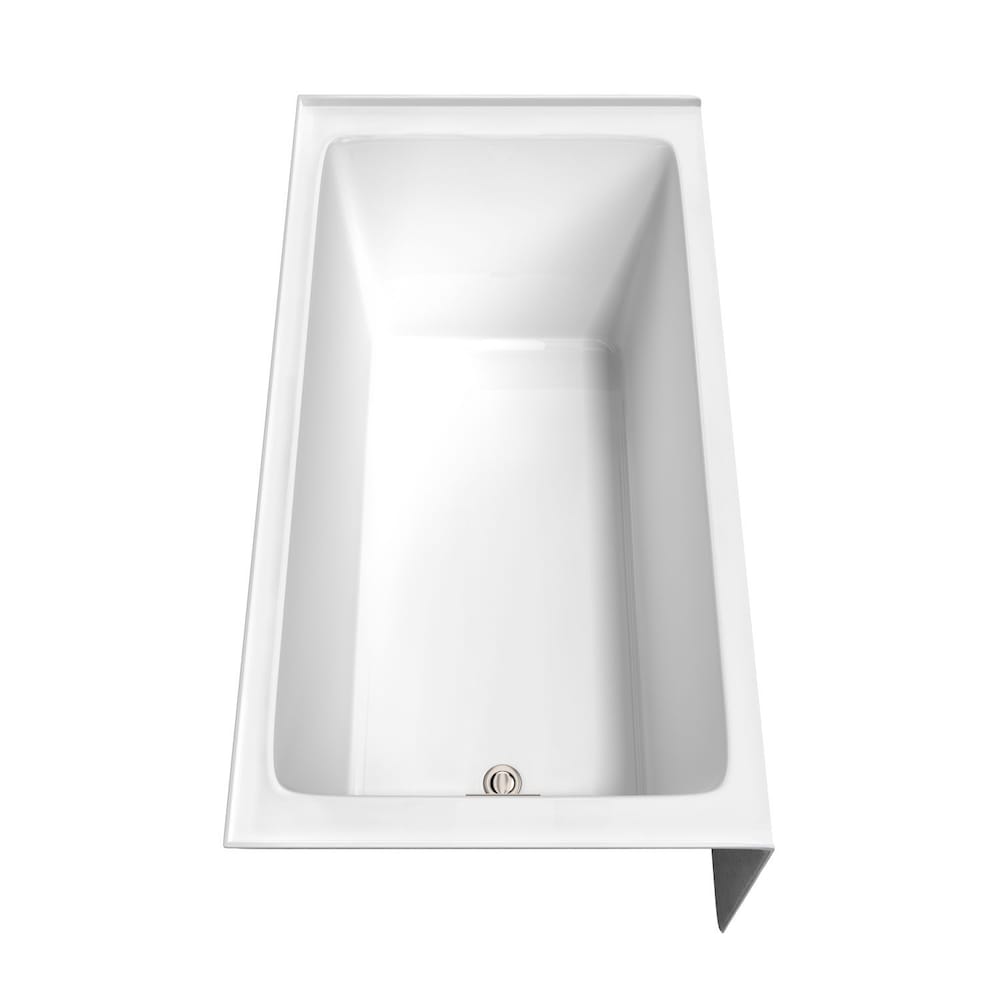 Baignoire en alcôve Grayley de 60 pouces en blanc avec drain à gauche et garniture de trop-plein en nickel brossé