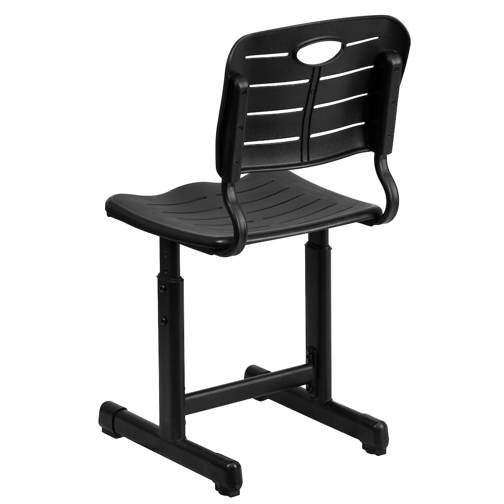 Chaise d'étudiant en plastique noir