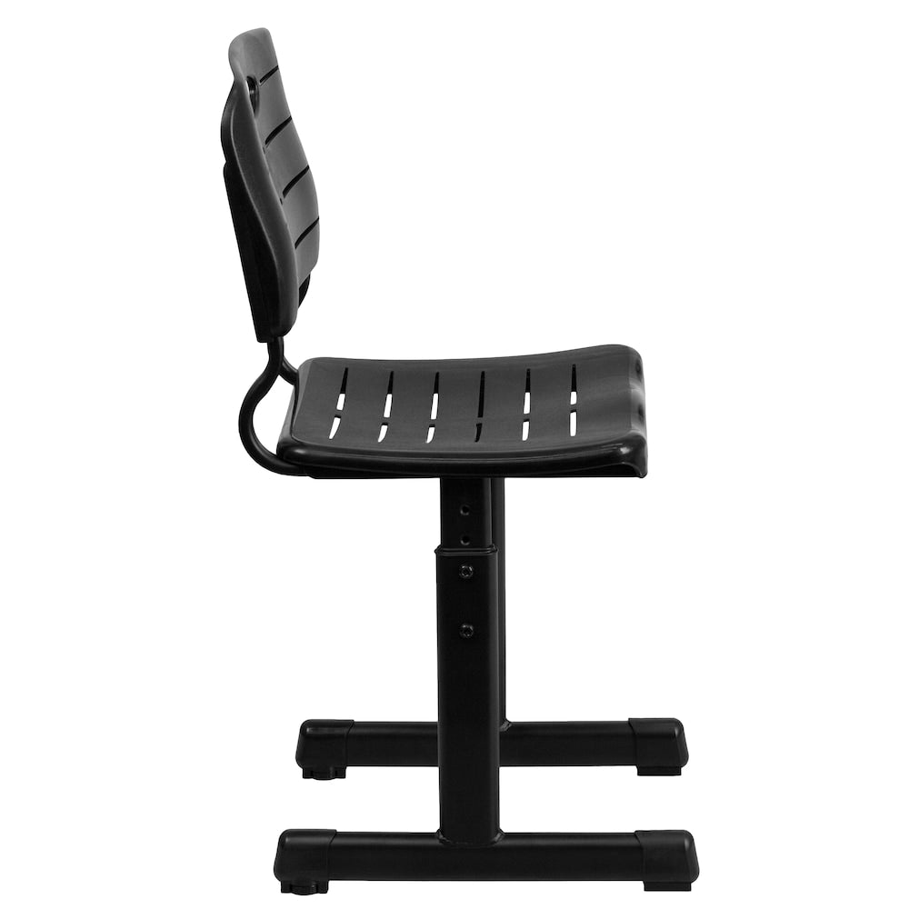 Chaise d'étudiant en plastique noir
