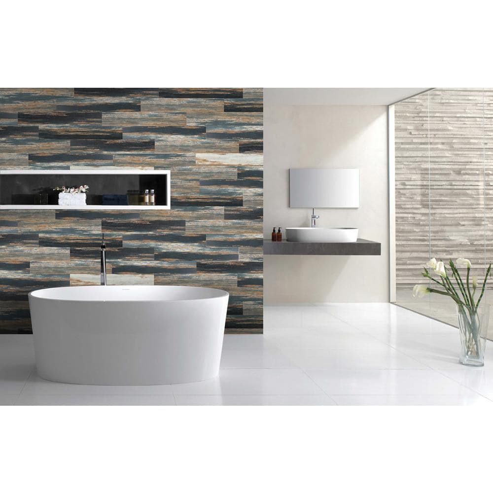 COLORS Floor-Wall Old Navy Ocean Aged 6-inch x 36-inch Painted Style Lux Vinyl Plank (30 sq. ft./ case)